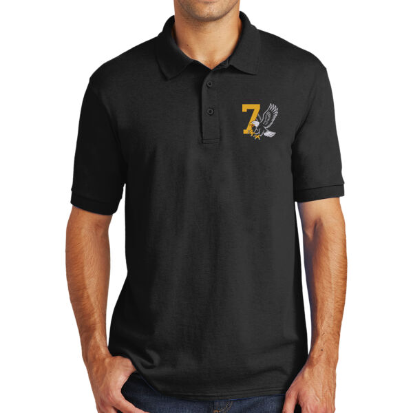 Eagle 7 Embroidery - Core Blend Jersey Knit Polo Thumbnail